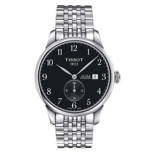 New Tissot Men's Le Locle Automatic Black Dial Watch Stainless Steel